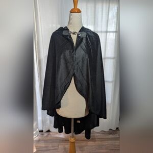 Unisex Elegant Black Hooded Cape